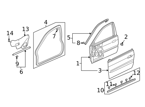 Door & Components for 2001 Acura TL #0