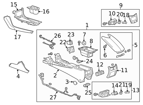 Center Console for 2016 Cadillac ATS #0