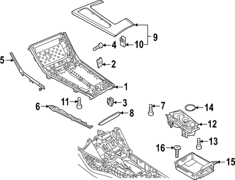 Console for 2022 Audi S7 Sportback #9