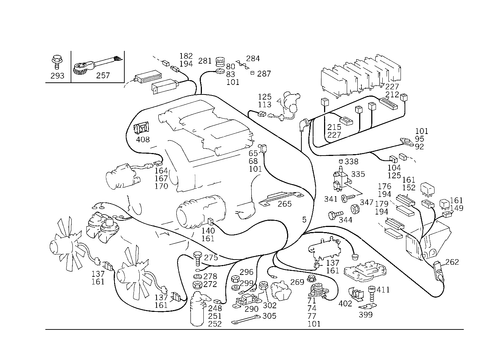 Engine Cable Harness, Body Mounted for 1985 Mercedes-Benz 500SEC #1