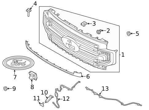 Grille & Components for 2022 Ford F-350 Super Duty #1