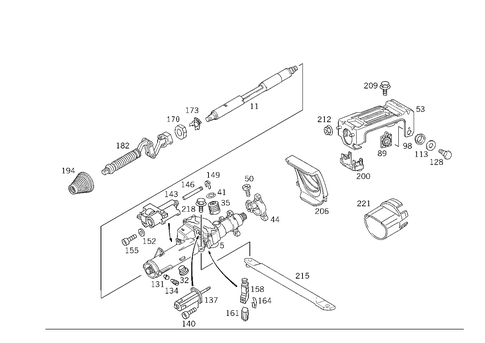 Steering Column Jacket Tube and Steering Shaft, Electrically Adjustable for 1999 Mercedes-Benz E430 #2