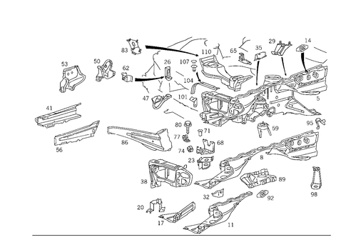 Wheelhouse, Front Subframe for 1991 Mercedes-Benz 500SL #0