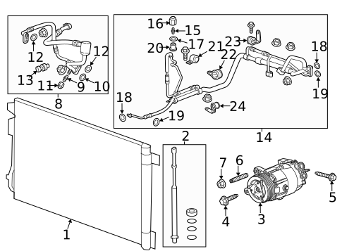 Condenser, Compressor & Lines for 2012 Buick Enclave #6