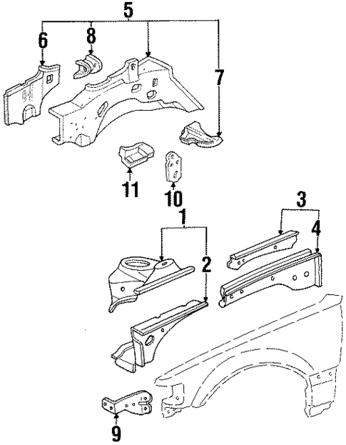 Inner Structure & Rails for 1989 Honda CRX #0