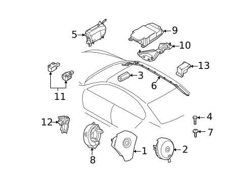 Air Bag Components for 2008 BMW 535xi #0