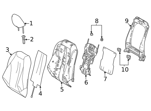 Passenger Seat Components for 2025 Toyota Mirai #1