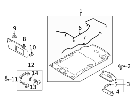 Interior Trim - Roof for 2007 Mazda CX-9 #0