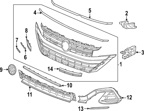 Grille & Components for 2022 Volkswagen Arteon #0