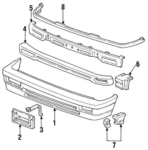 Bumper & Components - Front for 1989 Honda Civic #0