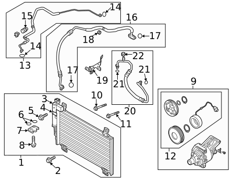 Condenser, Compressor & Lines for 2021 Mazda CX-3 #0