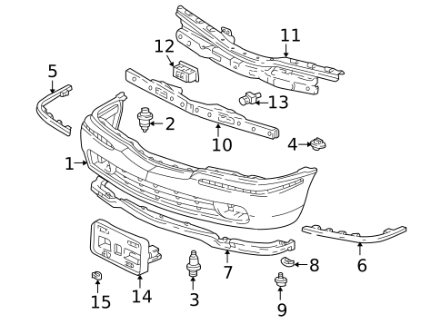 Bumper & Components - Front for 2003 Acura RL #0