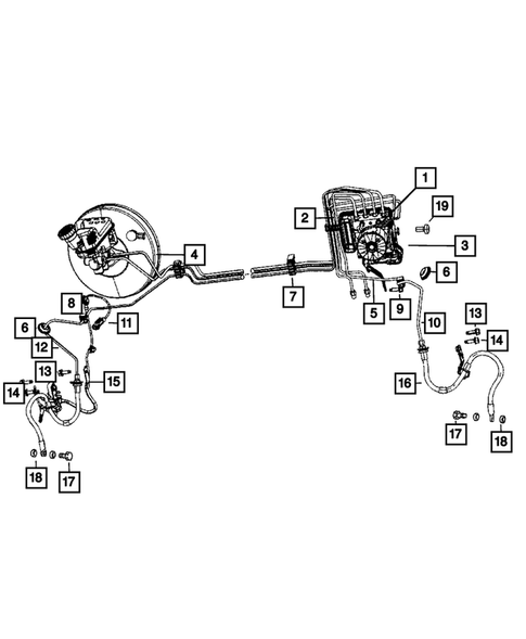 Hydraulic Control Unit, Brake Tubes and Hoses for 2013 Dodge Journey #2