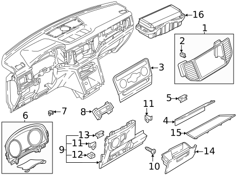 Instrument Panel Components for 2020 Volkswagen Atlas Cross Sport #0