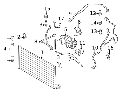 Condenser, Compressor & Lines for 2013 Mini Cooper #2