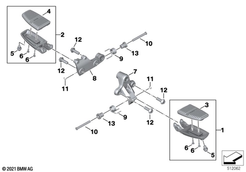 Footrests for 2023 BMW-Motorrad R 18 B #1