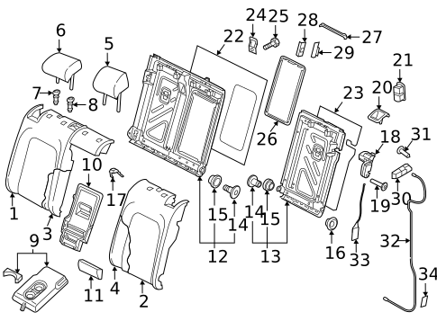 Rear Seat Components for 2019 Volkswagen Golf Alltrack #0