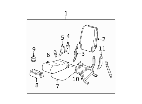 Front Seat Components for 2003 Cadillac Escalade EXT #2