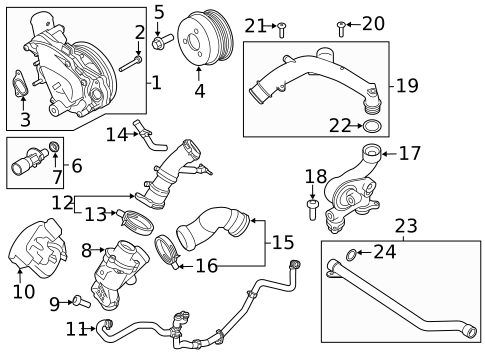 Water Pump for 2019 Land Rover Range Rover Sport #0