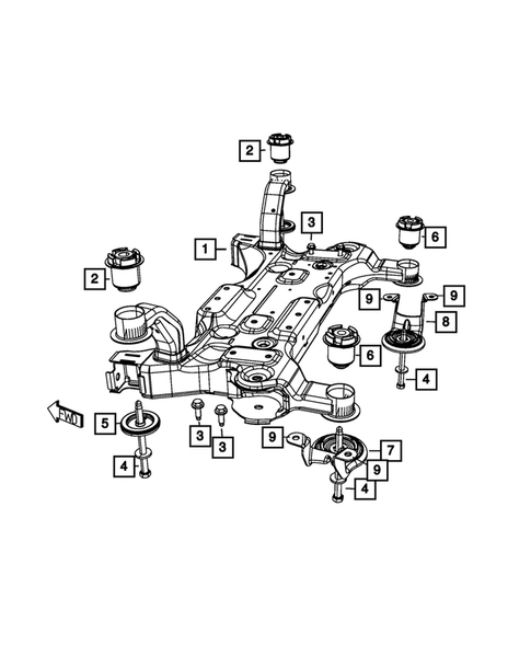 Front Suspension, Strut and Cradle for 2018 Dodge Grand Caravan #1