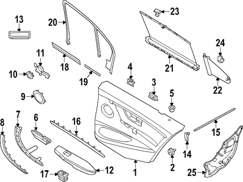 Interior Trim - Rear Door for 2016 BMW 328i xDrive #1