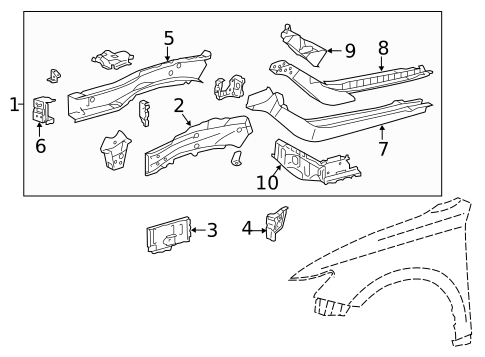 Structural Components & Rails for 2018 Lexus ES350 #1