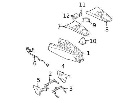 Front Console for 2006 Mitsubishi Lancer #1