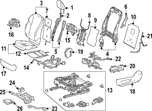 Driver Seat Components for 2023 Lexus RX500h #0