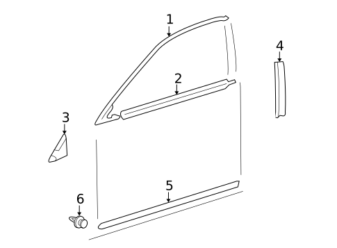 Exterior Trim - Front Door for 2011 Lexus ES350 #0