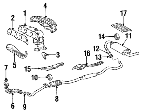 Exhaust Components for 2003 Toyota Matrix #0
