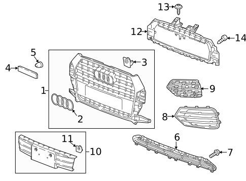 Grille & Components for 2017 Audi Q3 #1