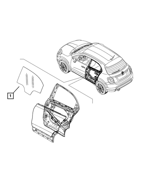 Glass and Interior Rear View Mirror for 2019 Fiat 500X #2