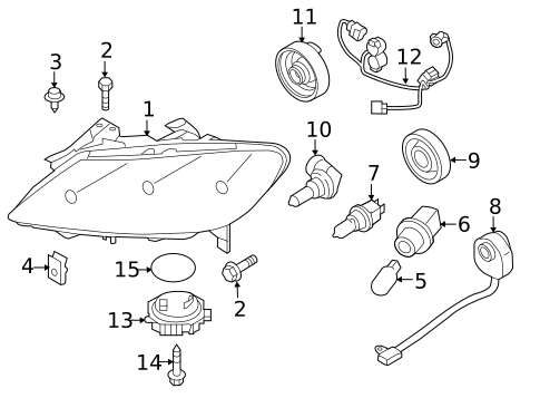 Headlamp Components for 2010 Mazda RX-8 #0