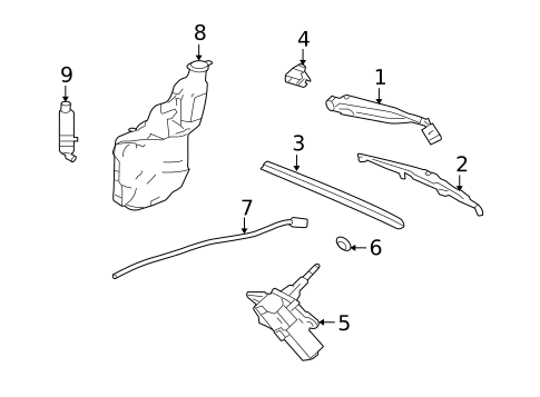 Wiper & Washer Components for 2008 Cadillac SRX #1
