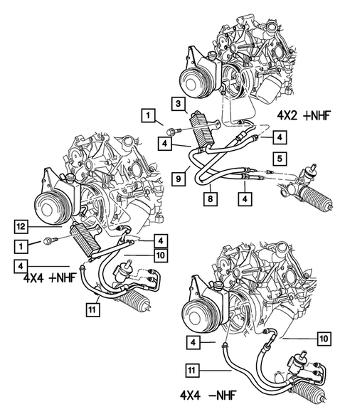 Power Steering Hoses for 2001 Dodge Dakota #1