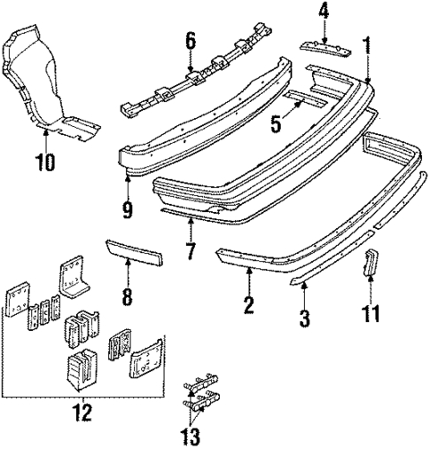 Bumper & Components - Rear for 1988 Buick Regal #0