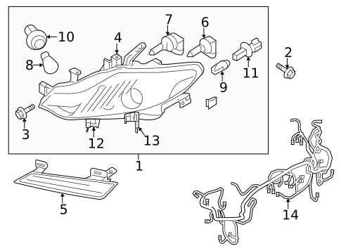 Headlamp Components for 2009 Nissan Murano #0