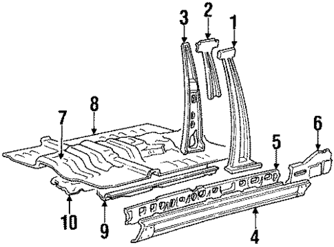 Center Pillar & Rocker for 1990 Mitsubishi Galant #0