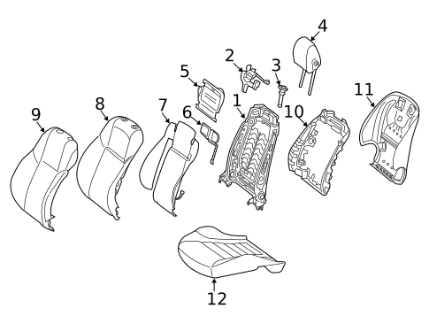 Passenger Seat Components for 2021 Mercedes-Benz C63 AMG #1