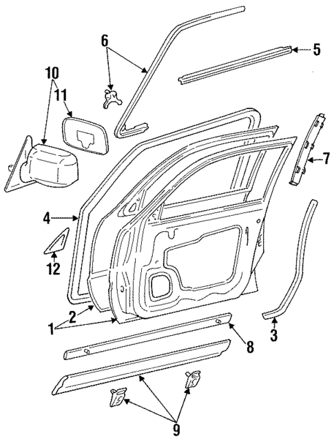 Exterior Trim - Door for 1994 Toyota Camry #0