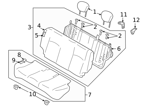 Rear Seat for 2019 Nissan Versa #1