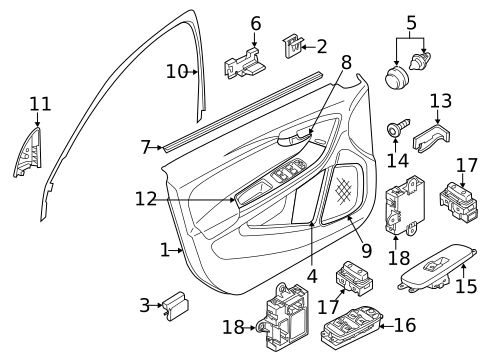 Interior Trim - Front Door for 2017 Volvo S60 Cross Country #0