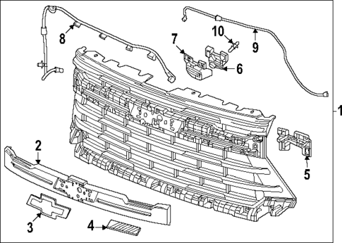 Grille & Components for 2024 Chevrolet Silverado 3500 HD #0