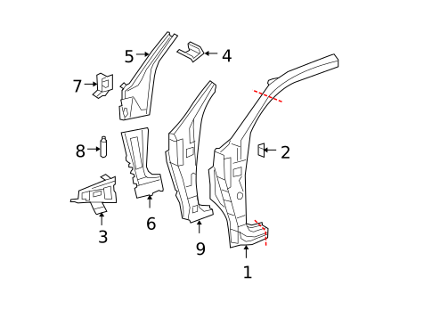 Hinge Pillar for 2007 Toyota Tundra #0