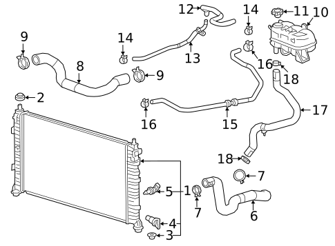 Radiator & Components for 2018 Cadillac XT5 #12