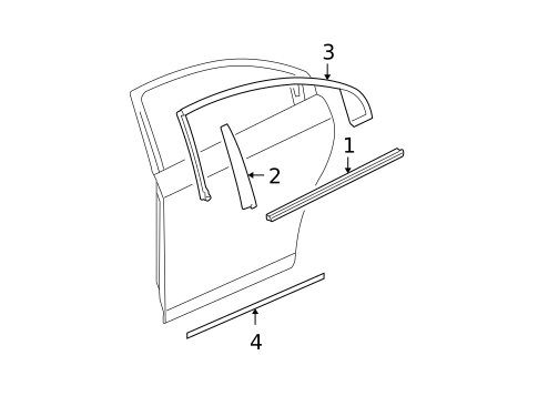 Exterior Trim - Rear Door for 2008 Chevrolet Malibu #0