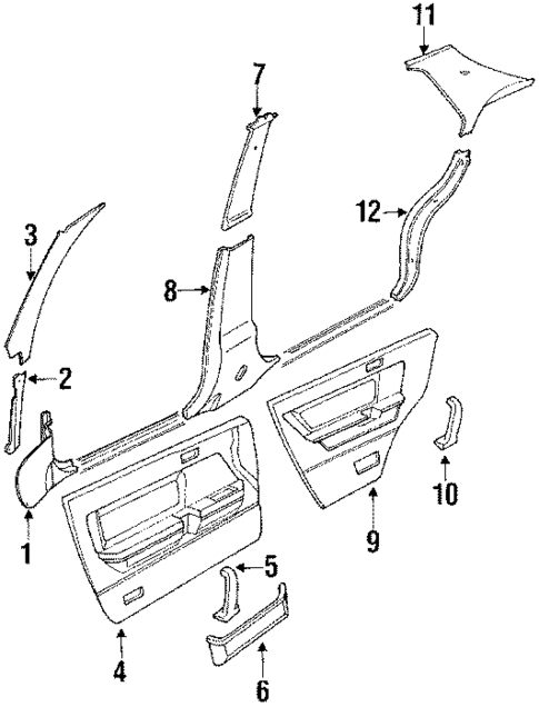Interior Trim for 1992 Hyundai Sonata #0