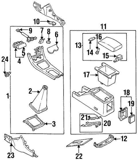 Center Console for 1993 Mazda 626 #1