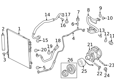 Condenser, Compressor & Lines for 2021 Dodge Charger #0