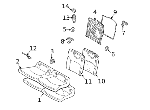 Rear Seat Components for 2012 Mini Cooper #1